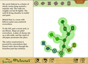 Screenshot with tree and text