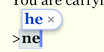 IF input line with 'ne' being autocorrected to 'he'